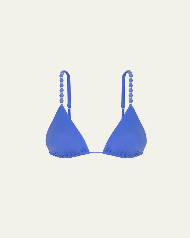 Solid Beads Triangle Paral Bikini Top